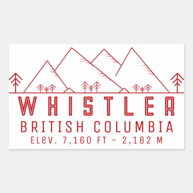 Whistler British Columbia Canada Minimalist Rectangular Sticker (Front)