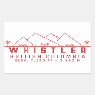 Whistler British Columbia Canada Minimalist Rectangular Sticker