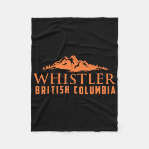 Whistler British Columbia Canada Skiing Lover Gift Fleece Blanket