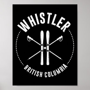Whistler British Columbia. Canadian Mountain Skiin Poster