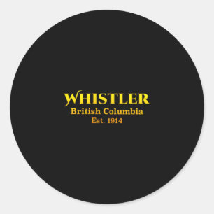 Whistler british columbia chest pocket deer classic round sticker