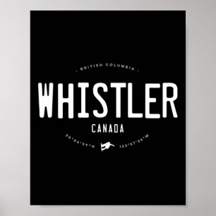 Whistler British Columbia Graphic Retro Vintage Sn Poster