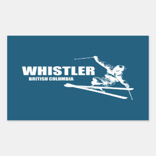 Whistler British Columbia Skier Rectangular Sticker