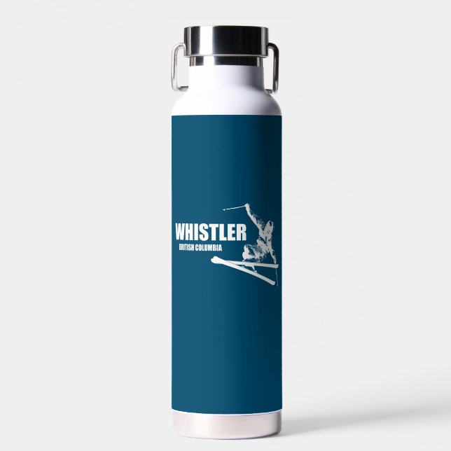 Whistler British Columbia Skier Water Bottle (Front)