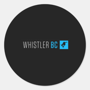 Whistler British Columbia Snowboard Box Type Classic Round Sticker