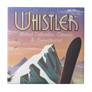 Whistler British Columbia snowboarding poster Tile