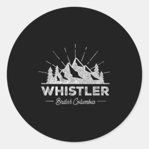 Whistler British Columbia T Shirt Vintage Skiing R Classic Round Sticker