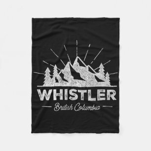 Whistler British Columbia T Shirt Vintage Skiing R Fleece Blanket