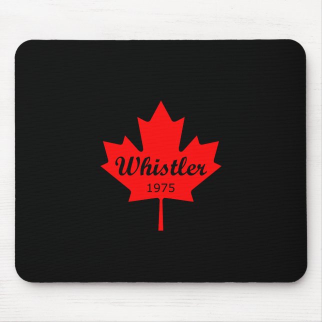 Whistler Canada 1975 Red Maple Leaf Colour Mouse Mat (Front)
