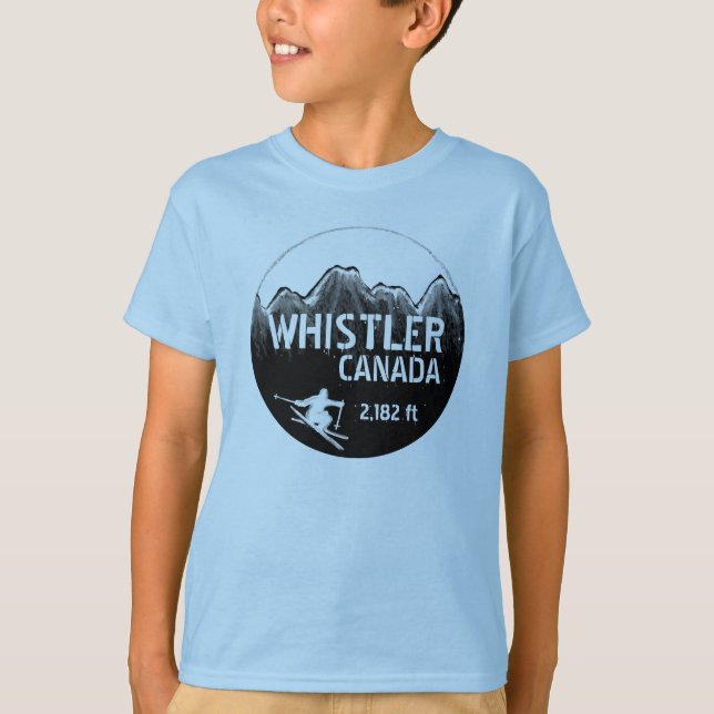Whistler Canada blue ski art boys tee (Front)