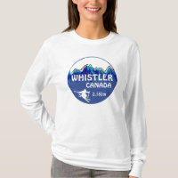 Whistler Canada blue ski art ladies hoodie