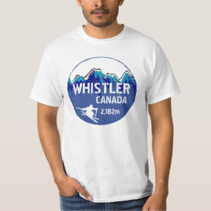 Whistler Canada blue ski art value tee