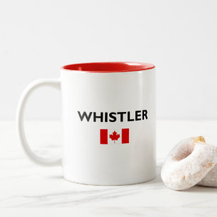 Whistler Canada Canadian Flag Light-Colour Two-Tone Coffee Mug