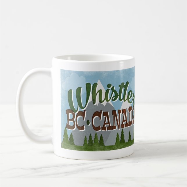 Whistler Canada Fun Retro Snowy Mountains Coffee Mug (Left)