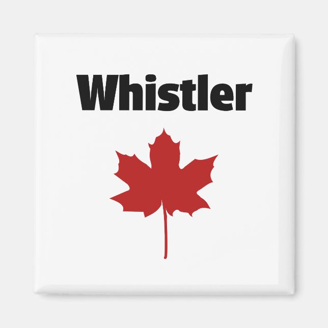 Whistler Canada Natural Red Maple Leaf Magnet (Front)