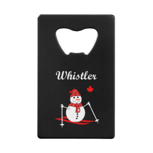 Whistler Canada Skiing Snowman and Red Maple Leaf