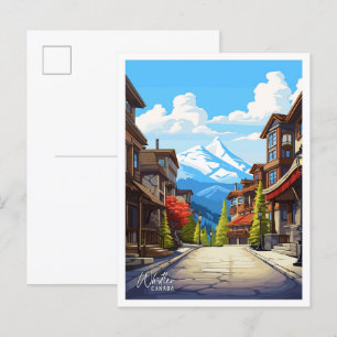 Whistler Canada Vintage Travel Illustration Postcard