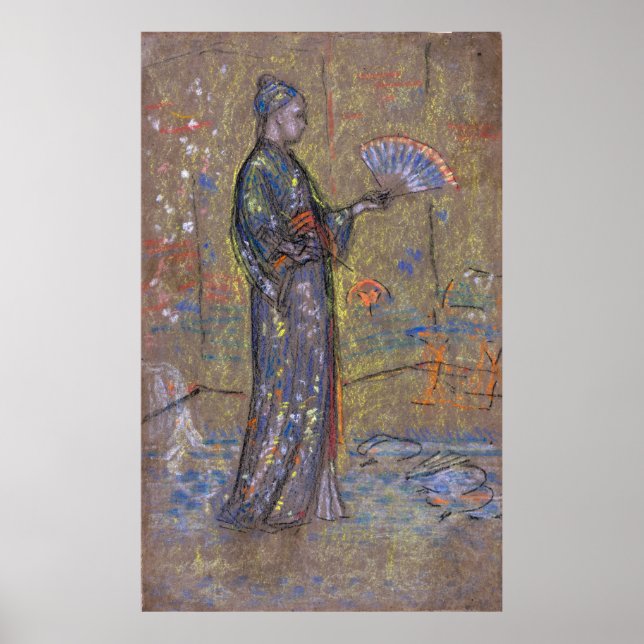 Whistler - Japanese Woman Painting A Fan Poster (Front)