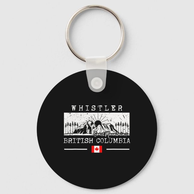 Whistler Mountain Canada Ski Resort Skiing British Key Ring (Front)
