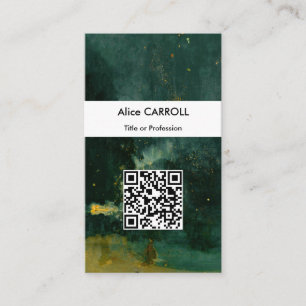 Whistler - Nocturne in Black and Gold - QR Code Business Card