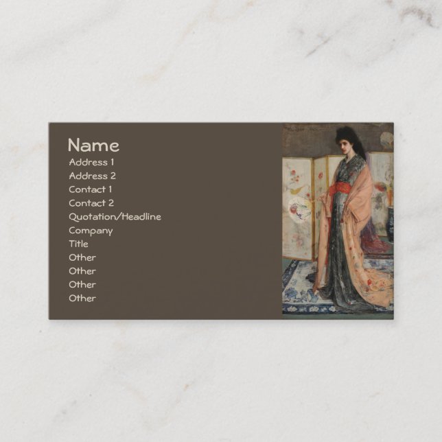 Whistler, Princess from Land of Porcelain Fine Art Business Card (Front)