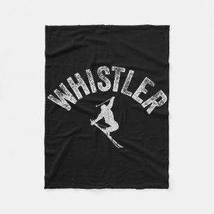 Whistler Ski And Snowboard Vintage Whistler Skier Fleece Blanket