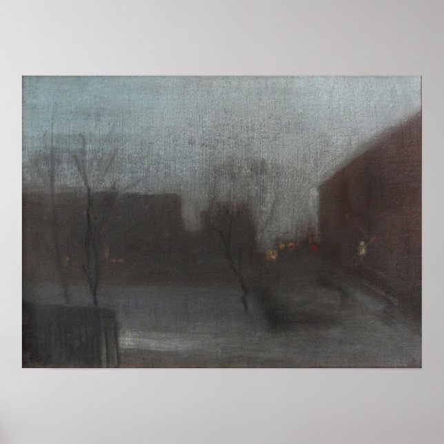 Whistler - Trafalgar Square Chelsea 1875 Poster (Front)