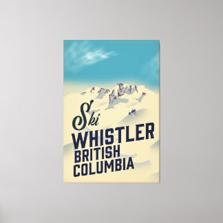 Whistler,Vancouver British Columbia ski poster Canvas Print
