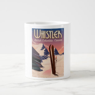 Whistler,Vancouver, British Columbia Ski poster Large Coffee Mug