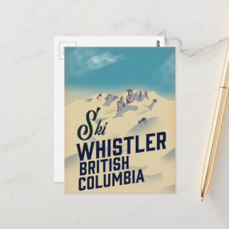 Whistler,Vancouver British Columbia ski poster Postcard