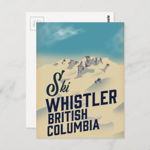 Whistler,Vancouver British Columbia ski poster Postcard