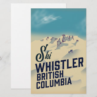 Whistler,Vancouver British Columbia ski poster Stationery