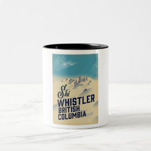 Whistler,Vancouver British Columbia ski poster Two-Tone Coffee Mug