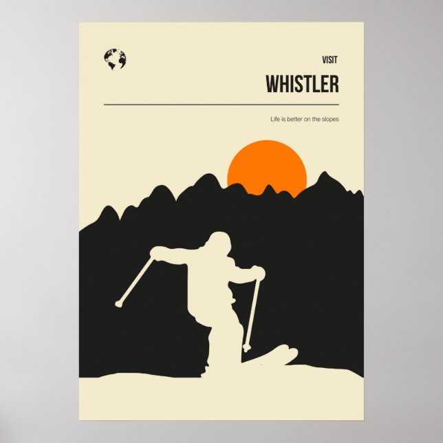 Whistler Vanvouver Ski Winter Resort Poster (Front)