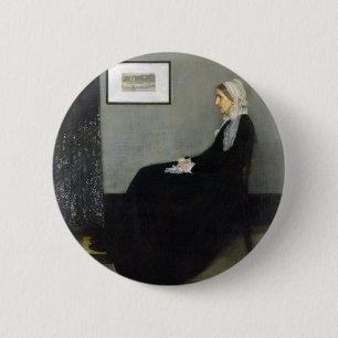 Whistler's Mother by James Abbott McNeill Whistler 6 Cm Round Badge