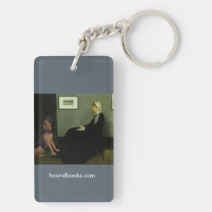 Whistler's Mother With Wimsey the Bloodhound Key Ring