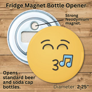 Whistling Face with Smiling Eyes Bottle Opener