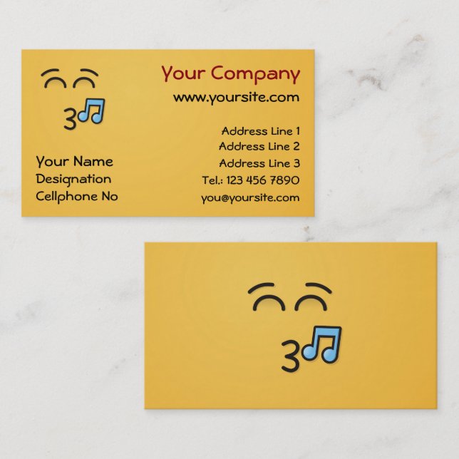 Whistling Face with Smiling Eyes Business Card (Front/Back)