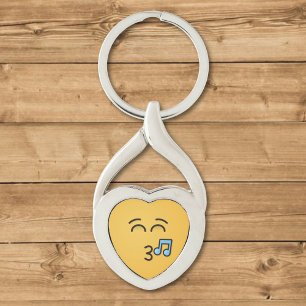 Whistling Face with Smiling Eyes Key Ring