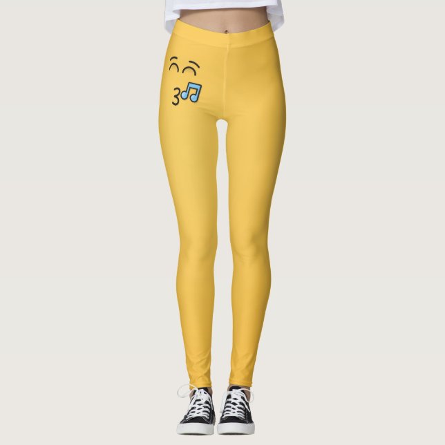 Whistling Face with Smiling Eyes Leggings (Front)