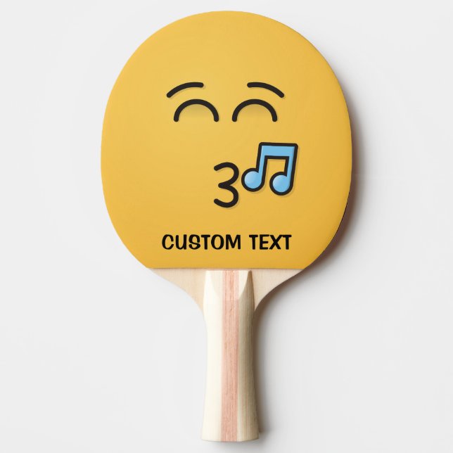 Whistling Face with Smiling Eyes Ping Pong Paddle (Front)