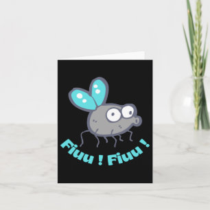 Whistling Fly And Turquoise Inscription Sticker  Card