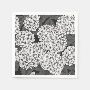 Whit hydrangea napkin