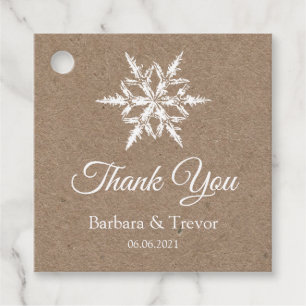 Whit & Kraft Snowflakes Winter Wedding Thank You Favour Tags