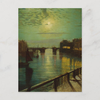 Whitby Harbour by Moonlight John Atkinson Grimshaw Postcard