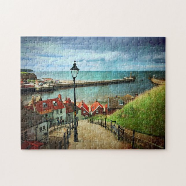 Whitby Harbour from 199 Steps Jigsaw Puzzle (Horizontal)