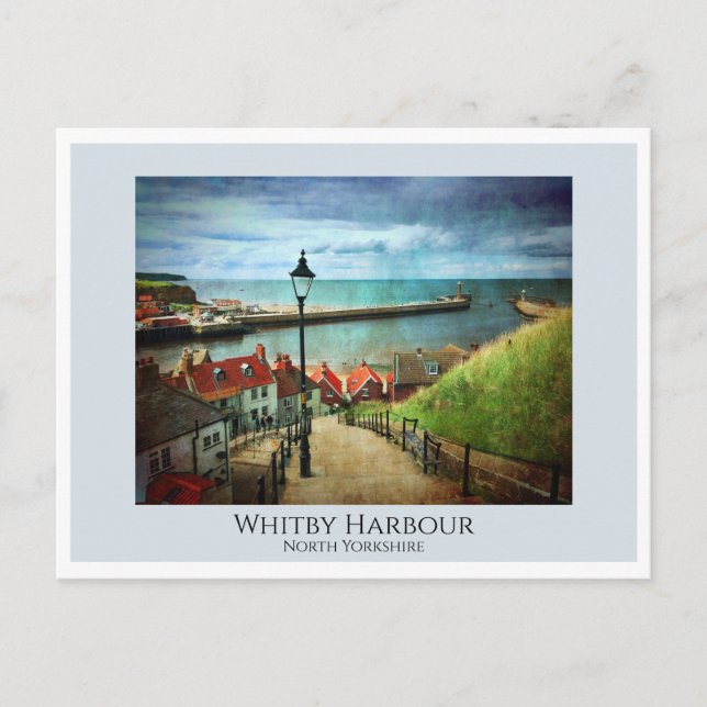 Whitby Harbour from 199 Steps Postcard (Front)