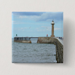 Whitby in North Yorkshire, England. 15 Cm Square Badge