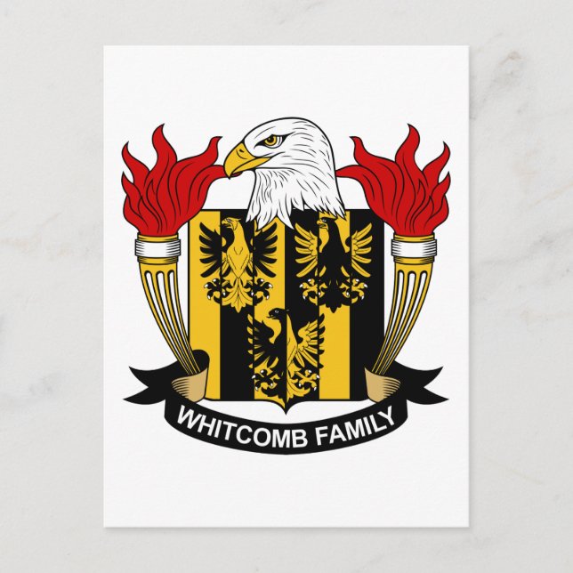 Whitcomb Family Crest Postcard (Front)