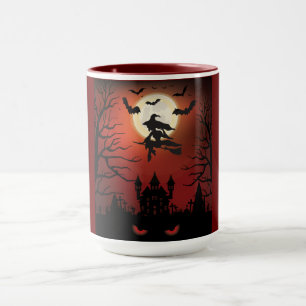 Whitcy Night Party, Haunted House, Scary Red Eyes Mug